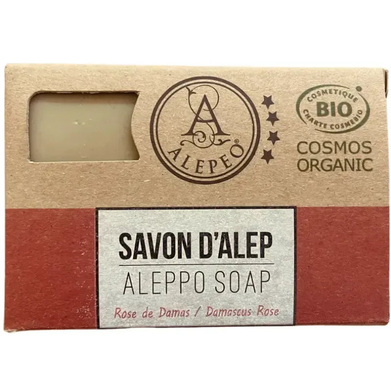 Savon d'Alep à la Rose de Damas Cosmos Organic